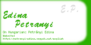 edina petranyi business card